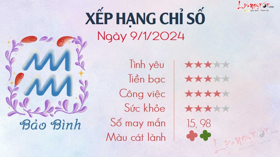 Tu vi hang ngay 9/1/2024 Bao Binh