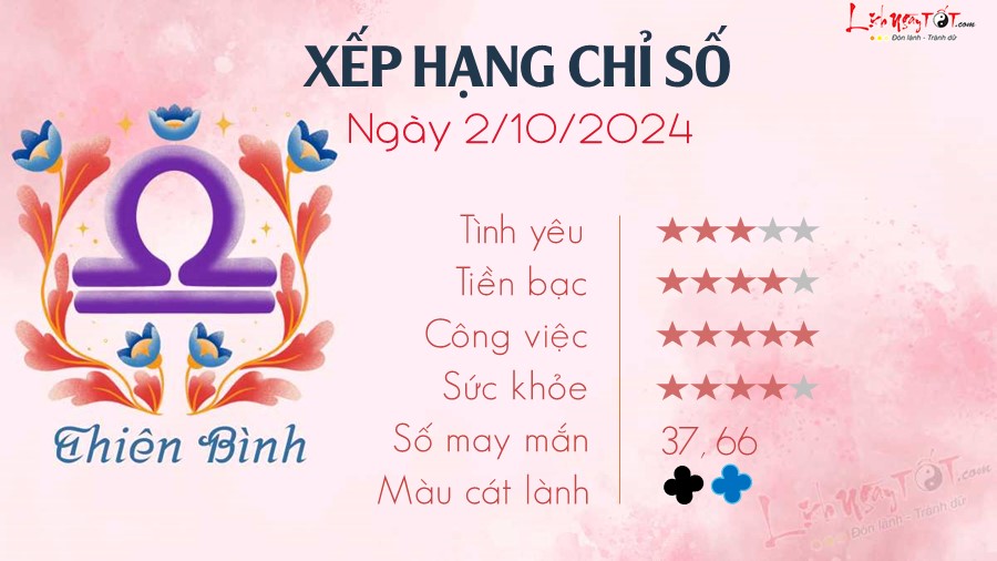 Tu vi ngay 2/10/2024 cua 12 cung hoang dao - Thien Binh