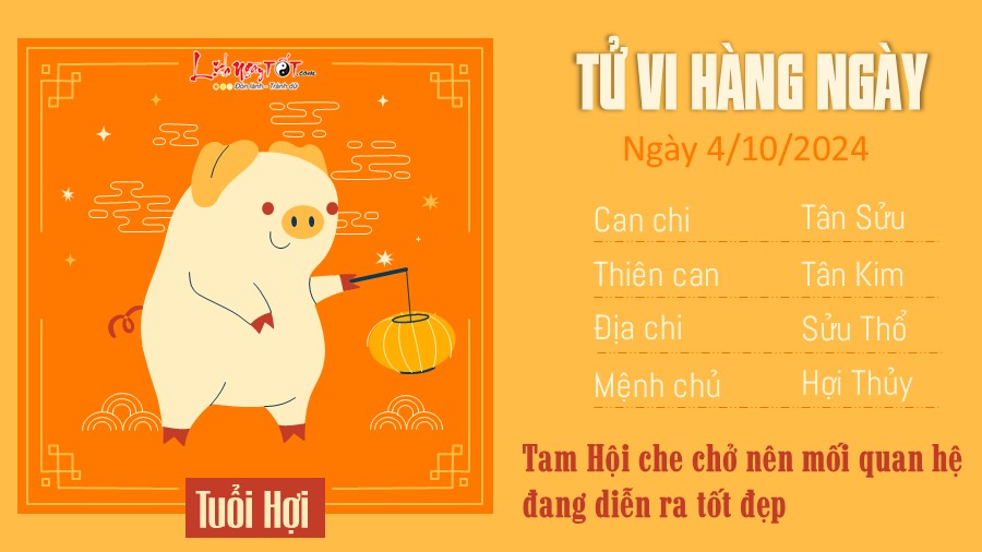 Tu vi hang ngay 4/10/2024 cua 12 con giap - Tuoi Hoi