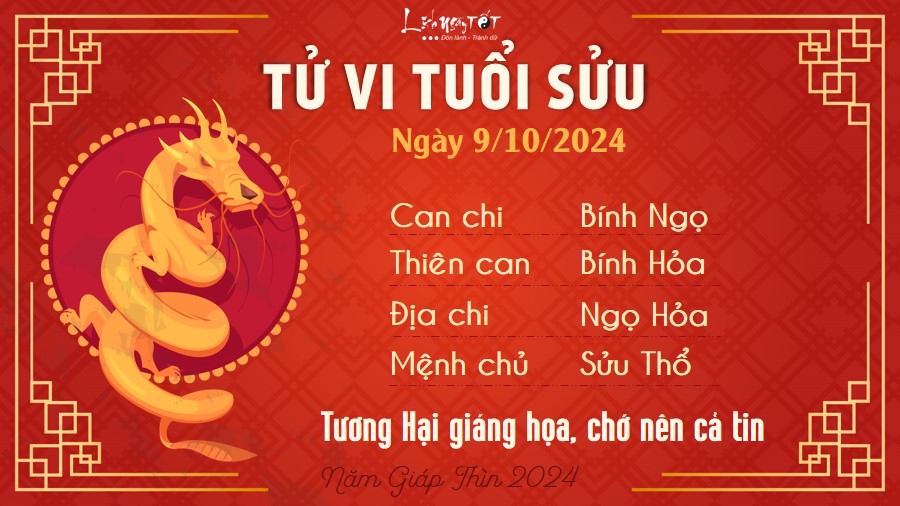 Tu vi hang ngay 9/10/2024 - Suu