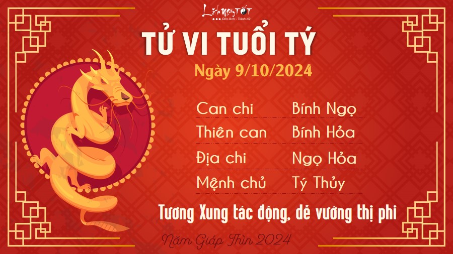 Tu vi hang ngay 9/10/2024 - Ty