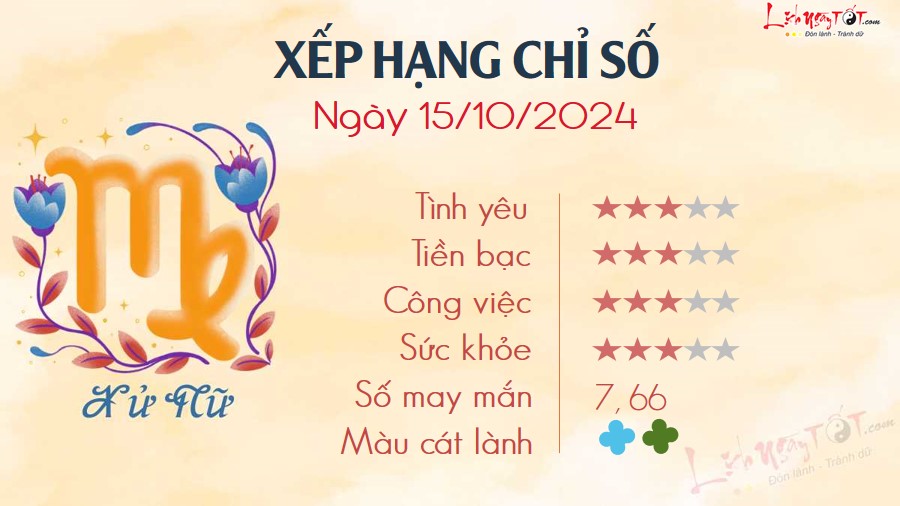 6 Tu vi hang ngay 15-10-2024 - Xu Nu