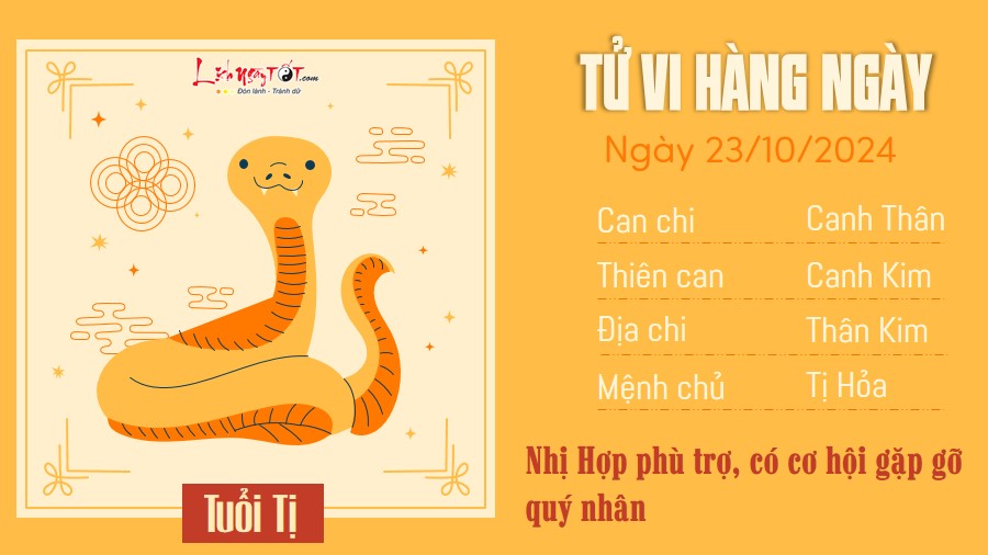 Tu vi hang ngay 23/10/2024 - Ti