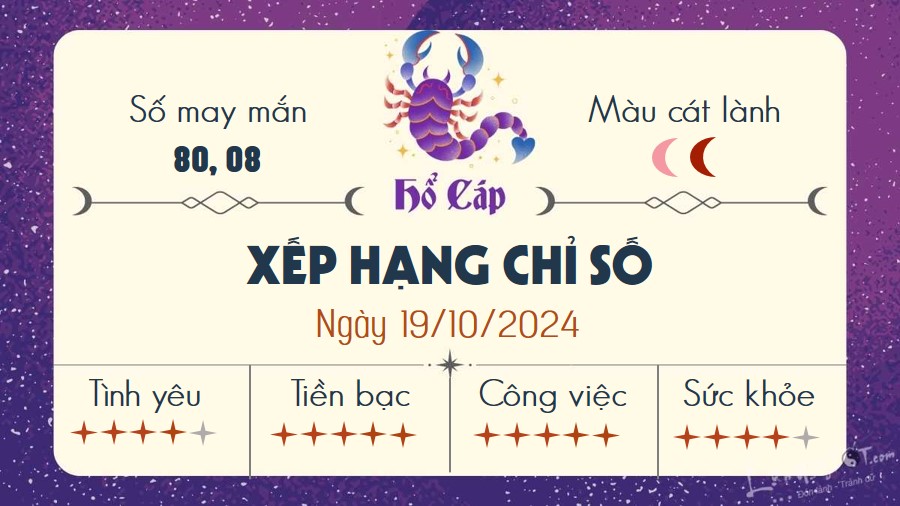 Tu vi hang ngay 19/10/2024 - Ho Cap