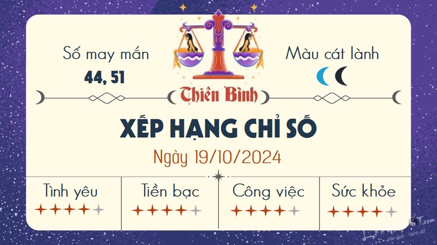 Tu vi hang ngay 19/10/2024 - Thien Binh