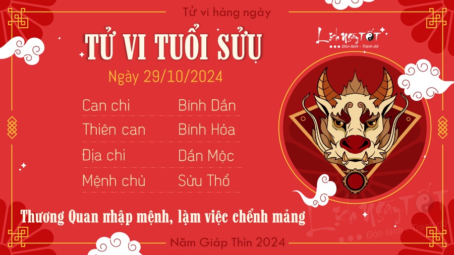 Tu vi hang ngay 29/10/2024 - Suu