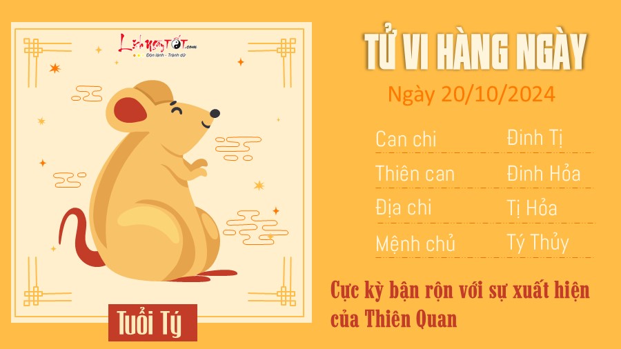 Tu vi hang ngay 20/10/2024 cua 12 con giap - Ty