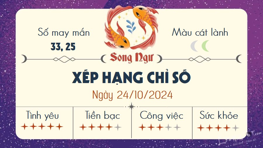 Tu vi hang ngay 24/10/2024 - Song Ngu