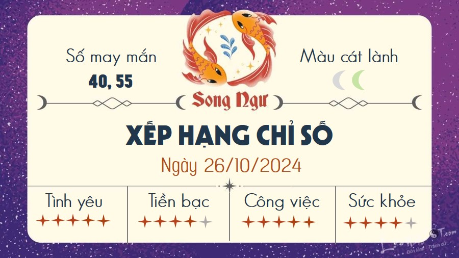 Tu vi hang ngay 26/10/2024 - Song Ngu