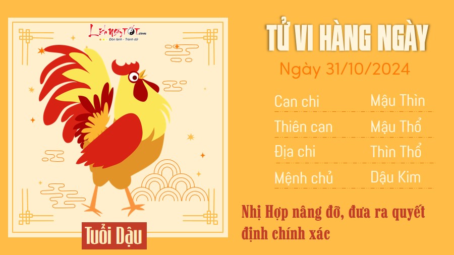 Tu vi hang ngay 31/10/2024 - Dau