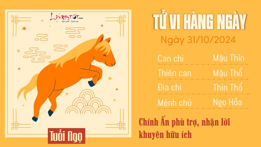 Tu vi hang ngay 31/10/2024 - Ngo