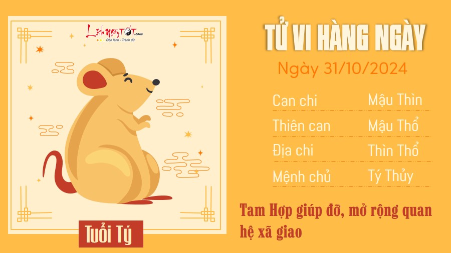 Tu vi hang ngay 31/10/2024 - Ty