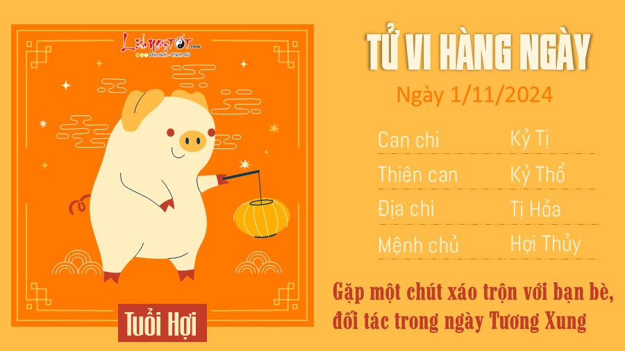 Tu vi hang ngay 1/11/2024 cua 12 con giap - Hoi