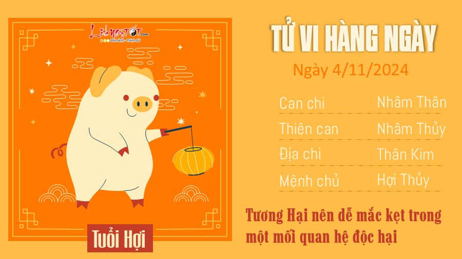 Tu vi hang ngay 4/11/2024 cua 12 con giap - tuoi Hoi