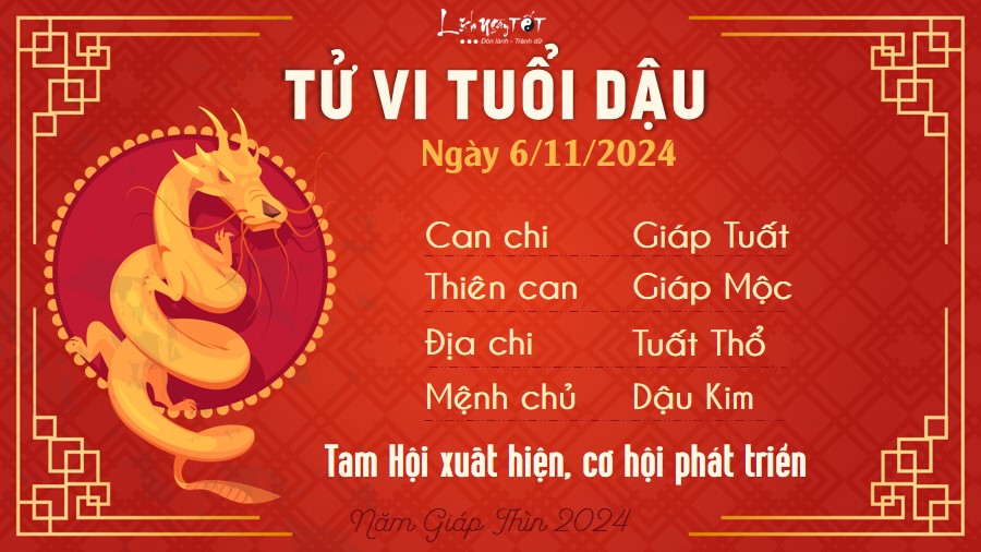 Tu vi hang ngay 6/11/2024 - Dau