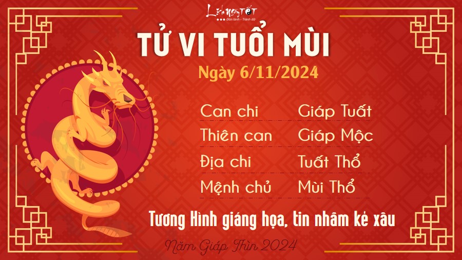 Tu vi hang ngay 6/11/2024 - Mui