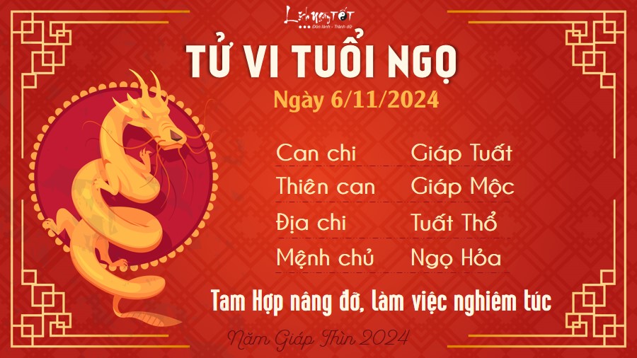 Tu vi hang ngay 6/11/2024 - Ngo