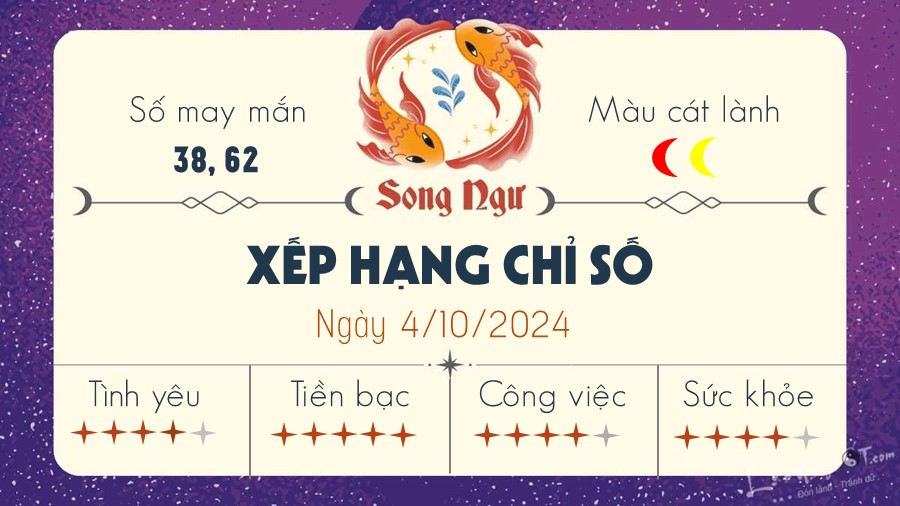 Tu vi hang ngay 4/10/2024 cua 12 cung hoang dao - Song Ngu