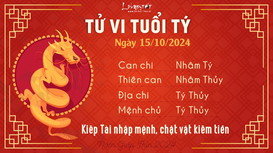 Tu vi hang ngay 15/10/2024 - Ty