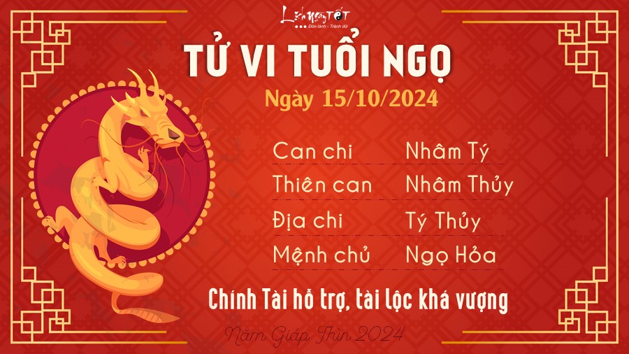 Tu vi hang ngay 15/10/2024 - Ngo