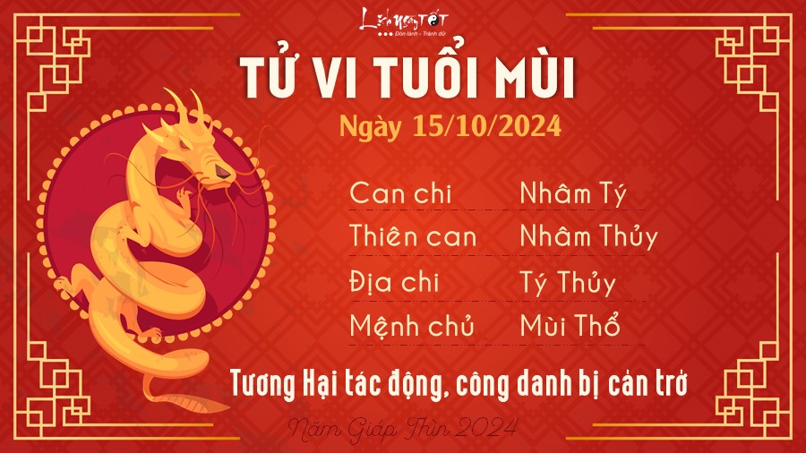 Tu vi hang ngay 15/10/2024 - Mui