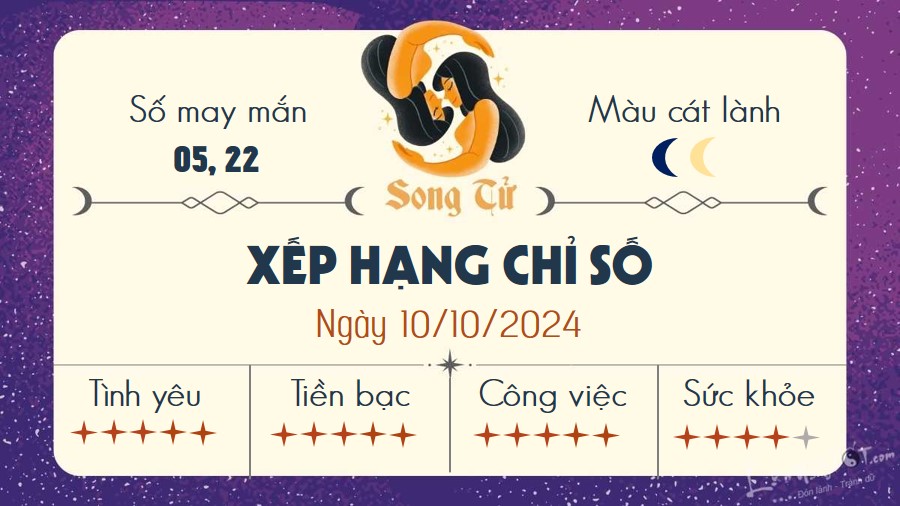 Tu vi hang ngay 10/10/2024 - Song Tu