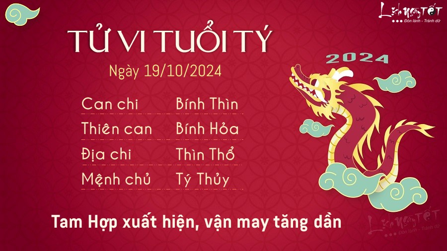 Tu vi hang ngay 19/10/2024 - Ty