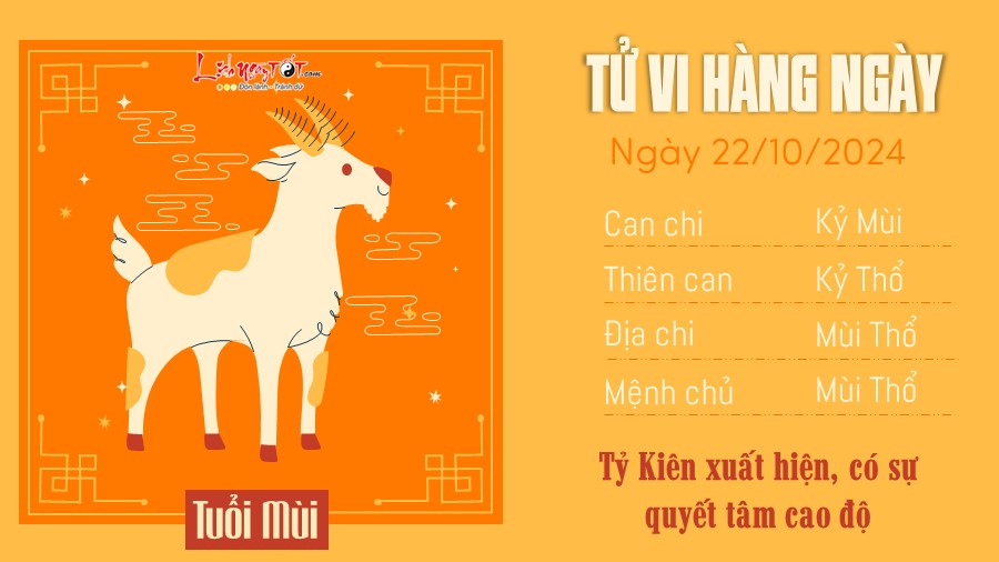 Tu vi hang ngay 22/10/2024 - Mui