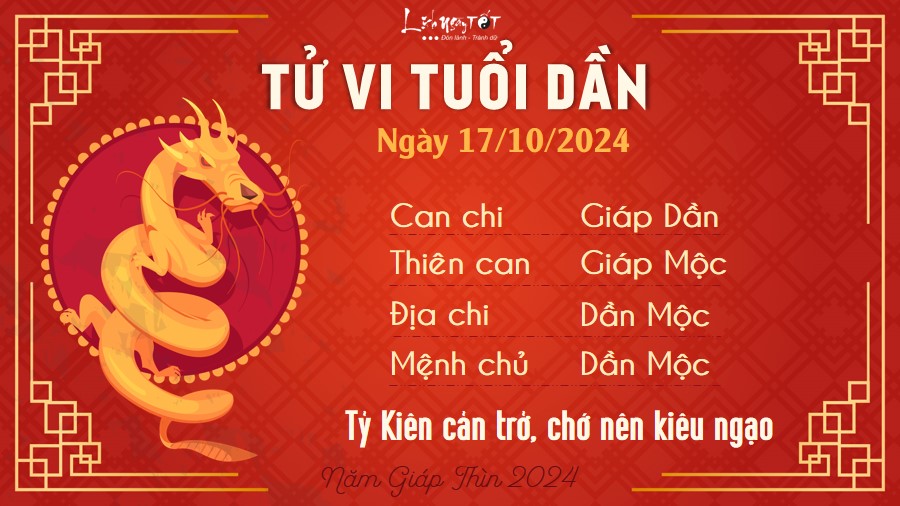 Tu vi hang ngay 17/10/2024 - Dan