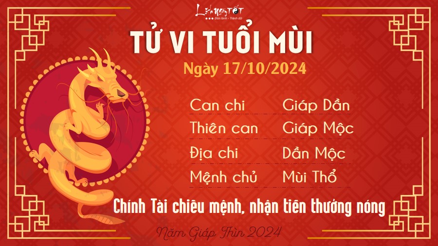 Tu vi hang ngay 17/10/2024 - Mui