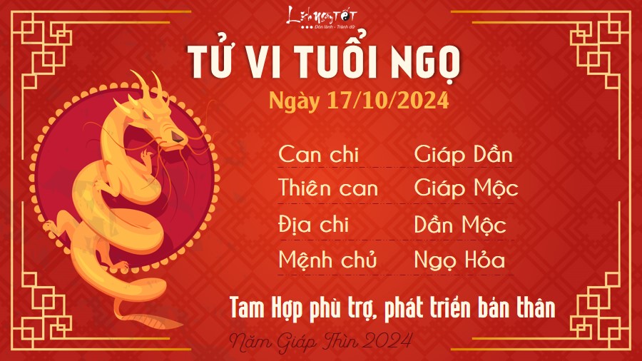 Tu vi hang ngay 17/10/2024 - Ngo