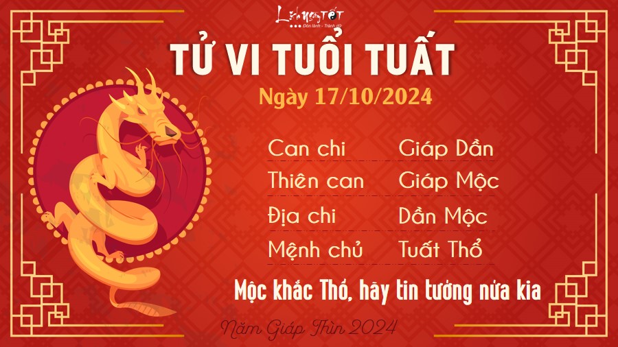 Tu vi hang ngay 17/10/2024 - Tuat