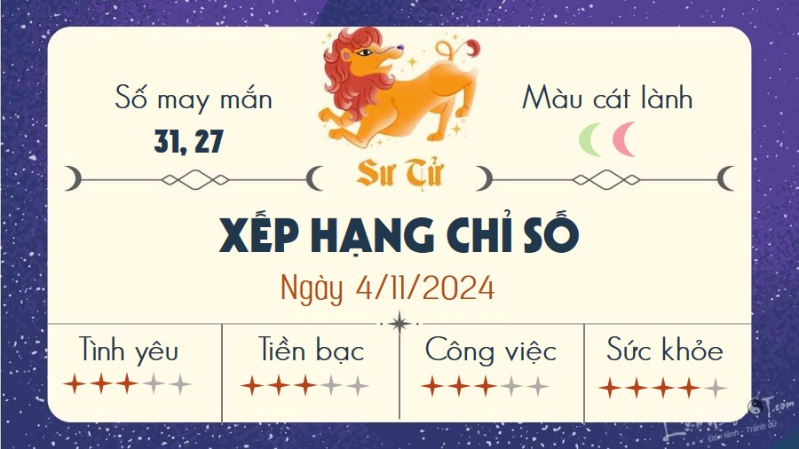 Tu vi hang ngay 4/11/2024 - Su Tu