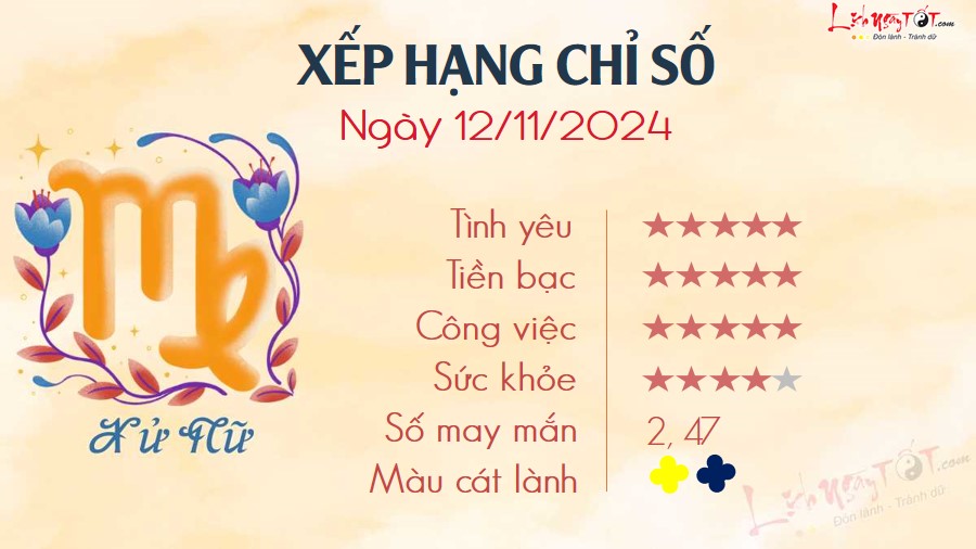 6 Tu vi hang ngay 12-11-2024 - Xu Nu