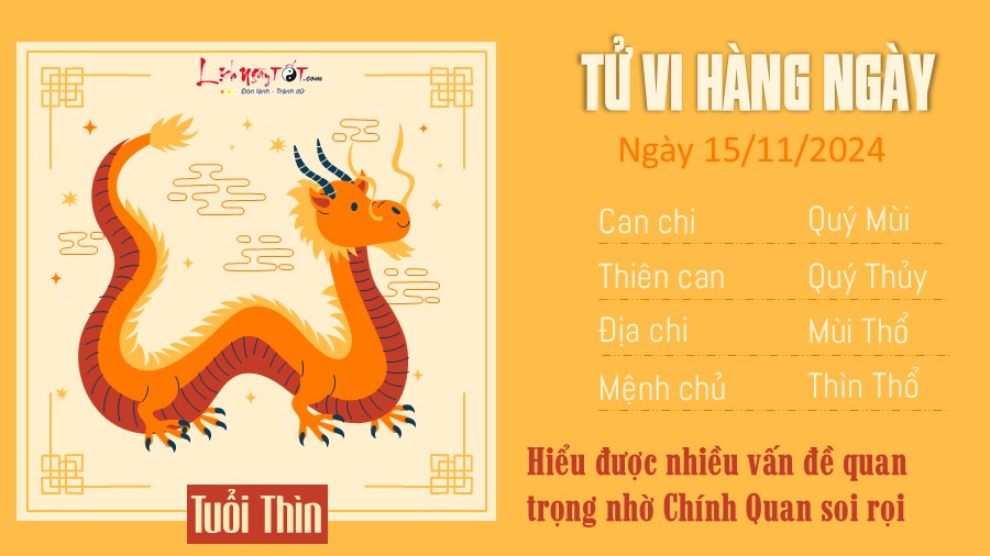 Tu vi hang ngay 15/11/2024 cua 12 con giap - Tuoi Thin