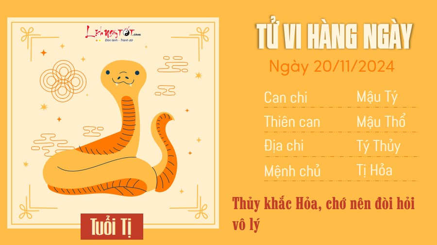 Tu vi hang ngay 20/11/2024 - Ti