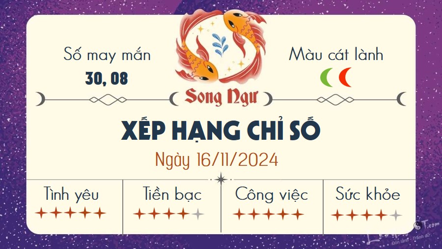 Tu vi hang ngay 16/11/2024 - Song Ngu