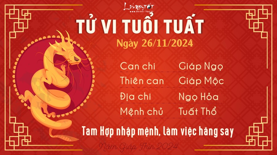 Tu vi hang ngay 26/11/2024 - Tuat