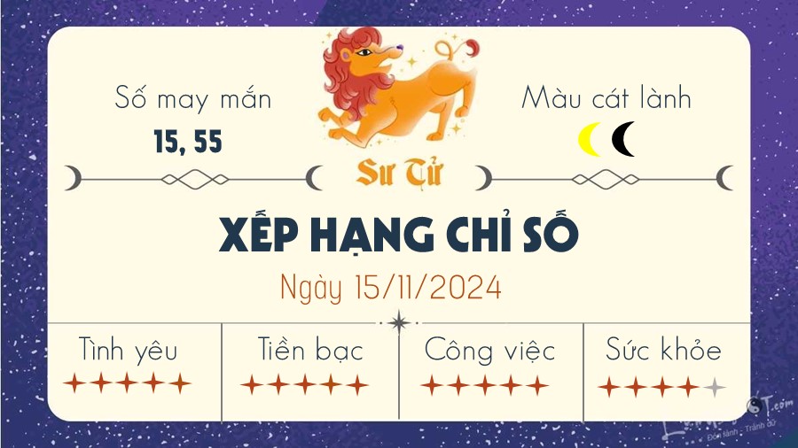 Tu vi hang ngay 15/11/2024 cua 12 cung hoang dao - Su Tu