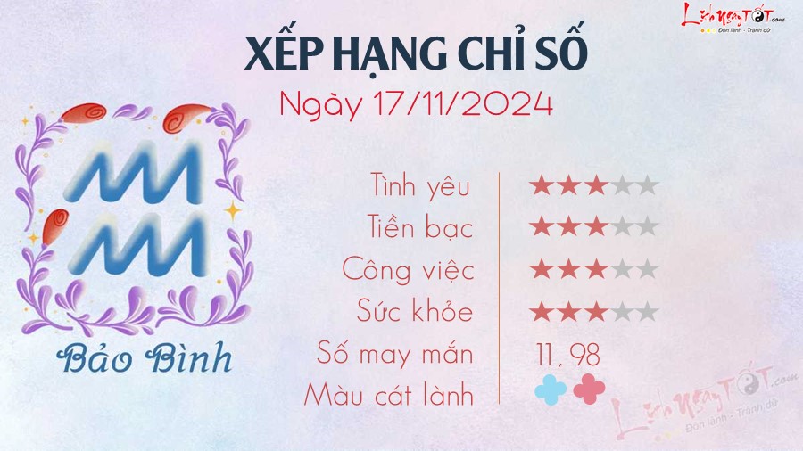 11 Tu vi hang ngay 17-11-2024 - bao Binh