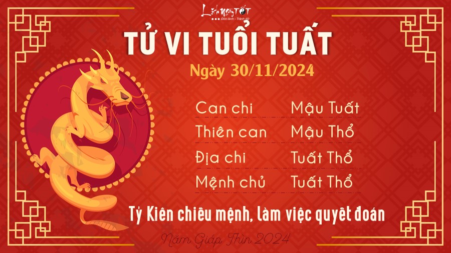 Tu vi hang ngay 30/11/2024 - Tuat