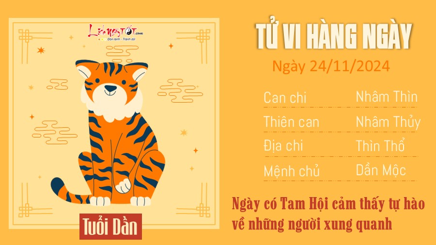 Tu vi hang ngay 24/11/2024 cua 12 con giap - Dan