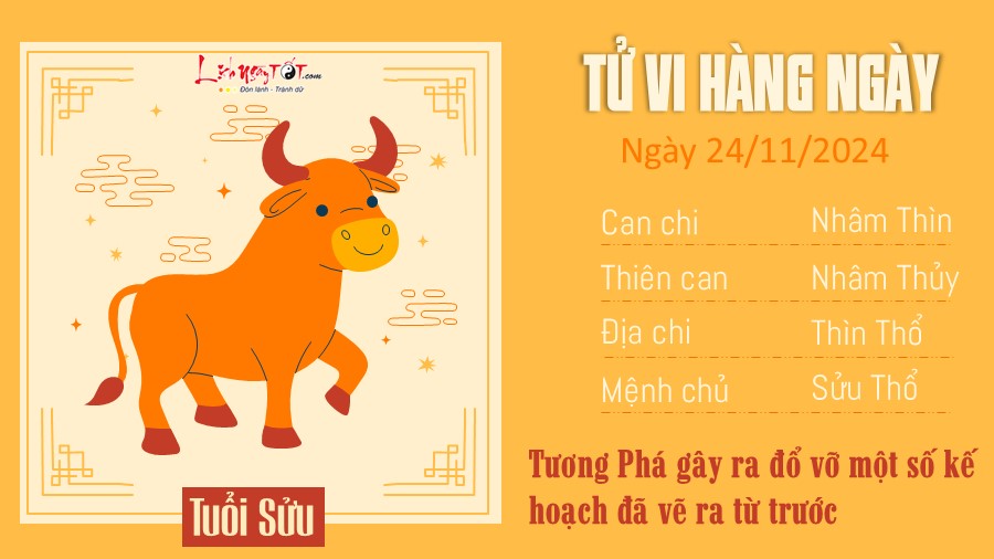 Tu vi hang ngay 24/11/2024 cua 12 con giap - Suu