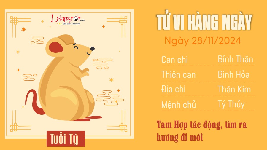 Tu vi hang ngay 28/11/2024 - Ty