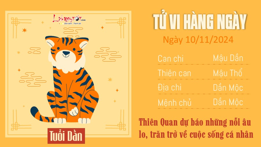 Tu vi hang ngay 10/11/2024 cua 12 con giap - Tuoi Dan