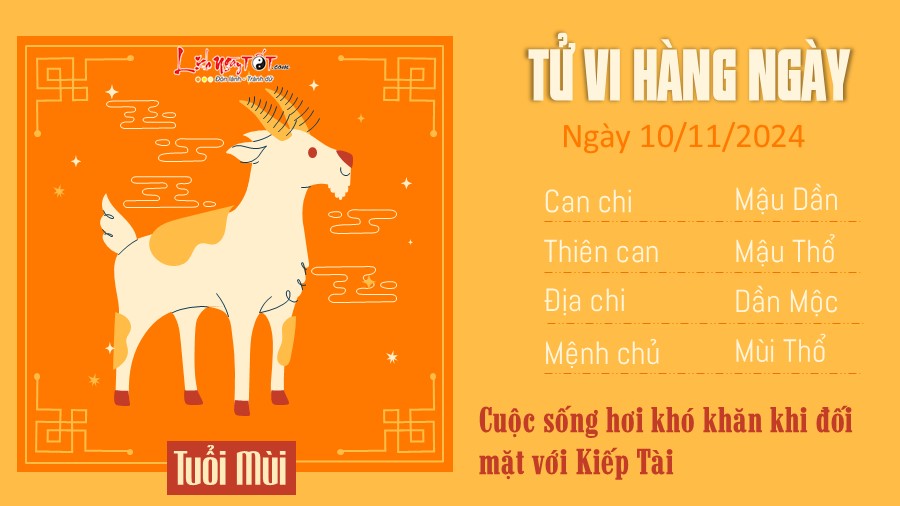 Tu vi hang ngay 10/11/2024 cua 12 con giap - Tuoi Mui