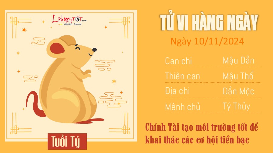 Tu vi hang ngay 10/11/2024 cua 12 con giap - Tuoi Ty