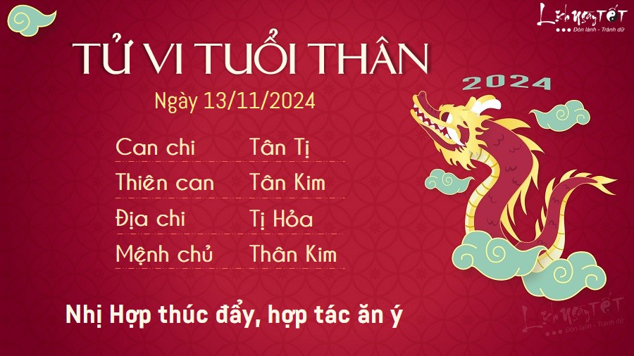 Tu vi hang ngay 13/11/2024 - Than