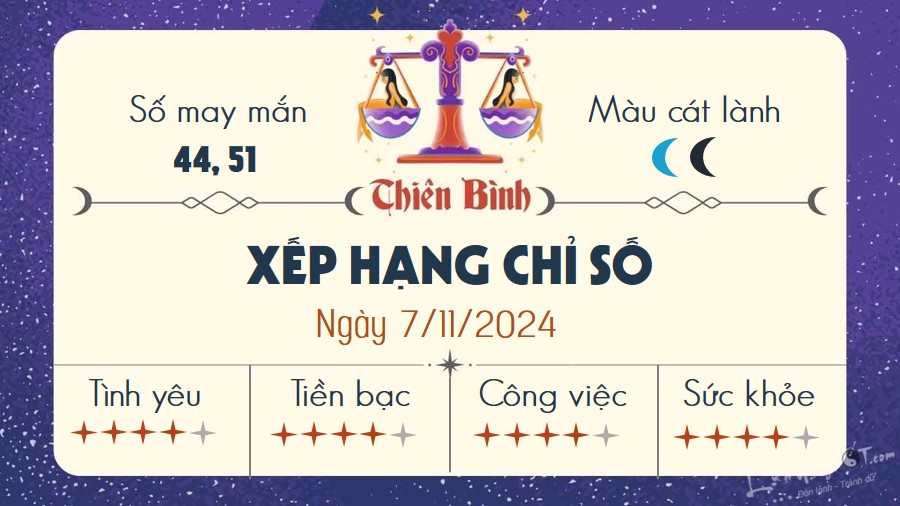 Tu vi hang ngay 7/11/2024 - Thien Binh