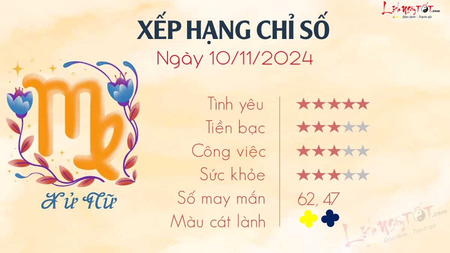 6 Tu vi hang ngay 10-11-2024 - Xu Nu